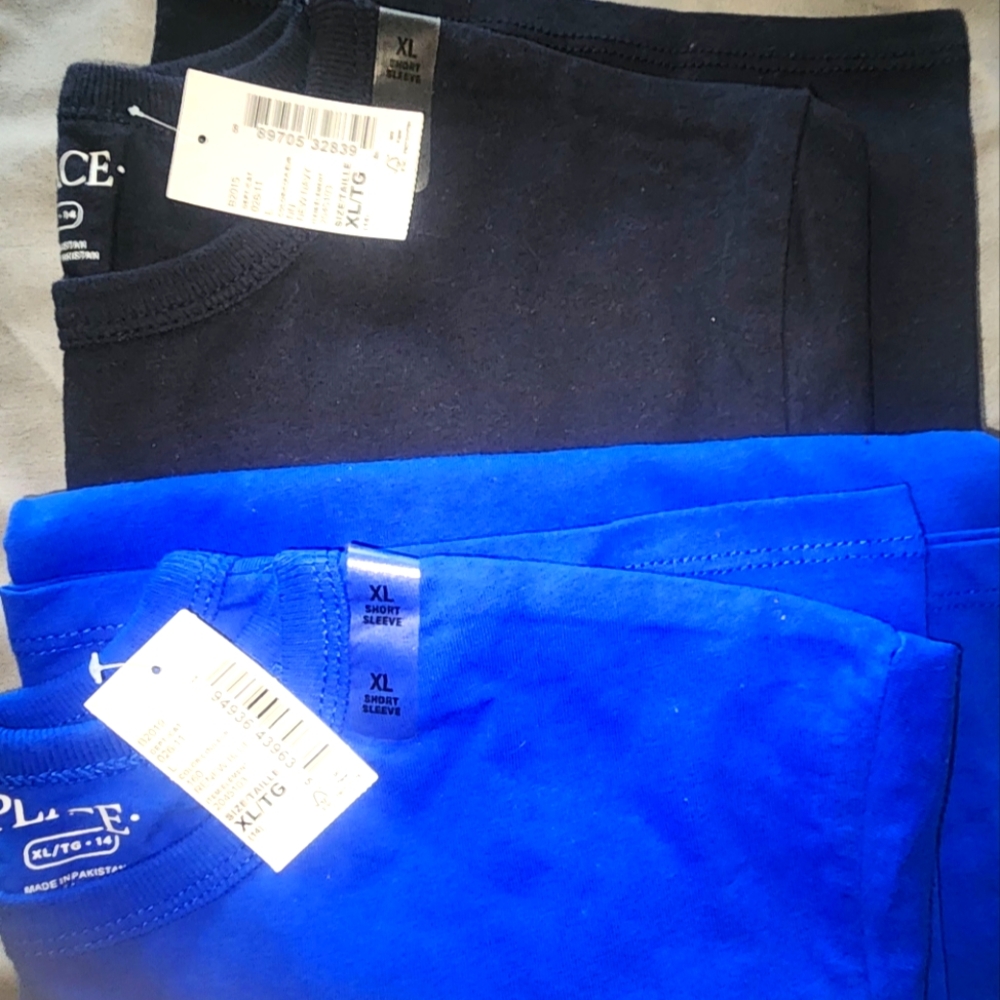 2 Children's Place Black and Blue T-Shirts
